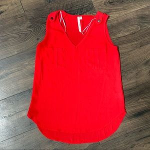 Bellatrix bright red pocket button detail top S